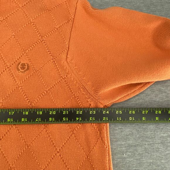 Izod Argyle/Diamond Knit Scoop Neck Sweater Pumpkin Orange Womens XL - Picture 8 of 8